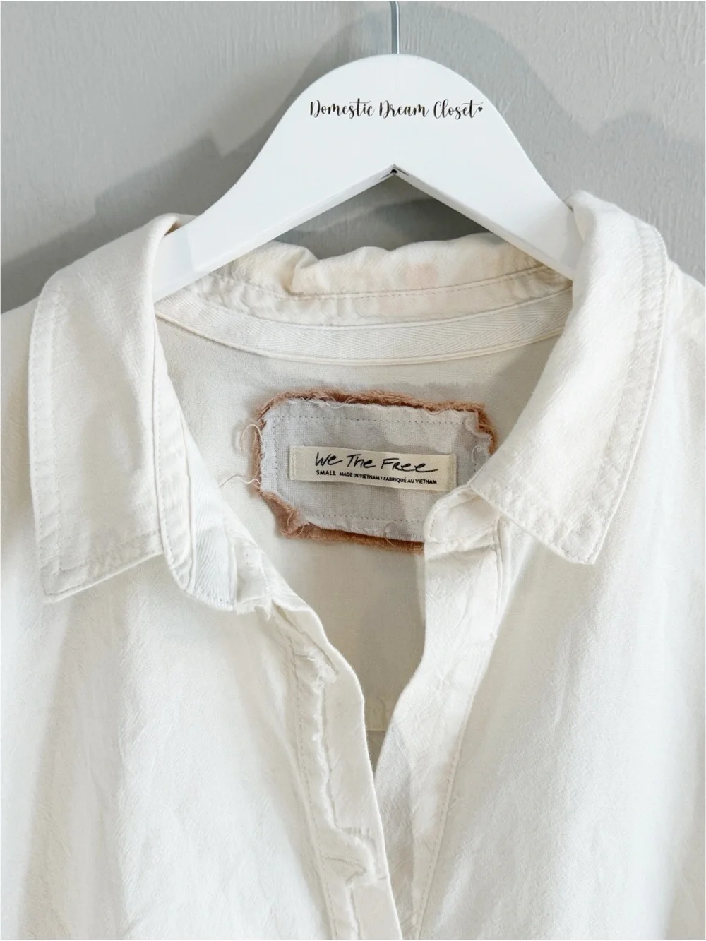 FREE PEOPLE  Women’s Ivory Natural Long Sleeve WHISTLER Shirt Dress Cotton Sz S.